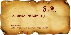 Belanka Mihály névjegykártya