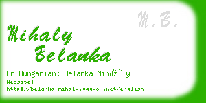 mihaly belanka business card